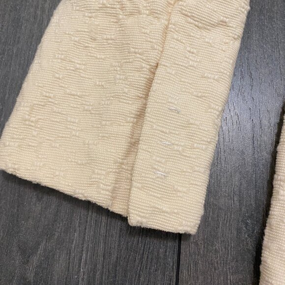 Moschino Vintage Cream Wool Coat Size 8 - Picture 6 of 15